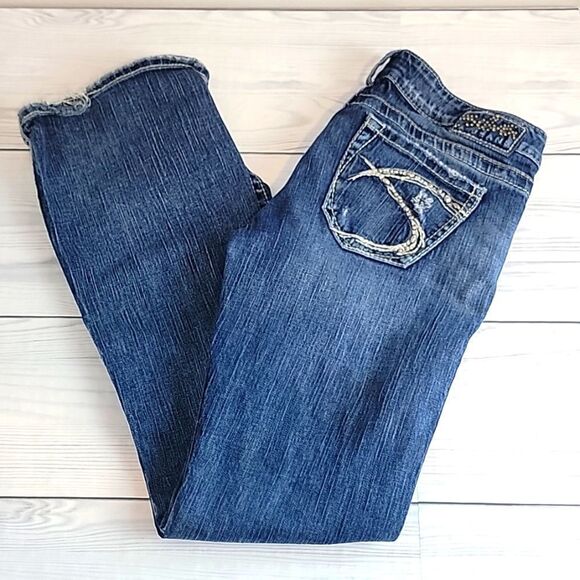 Silver Jeans Co Tuesday women's low-rise bootcut distressed blue denim. Size 26 - Picture 1 of 16
